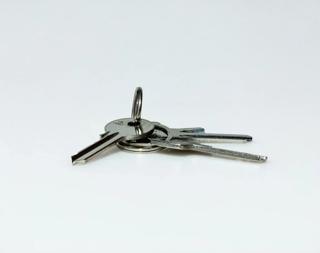 Keys on a pale surface