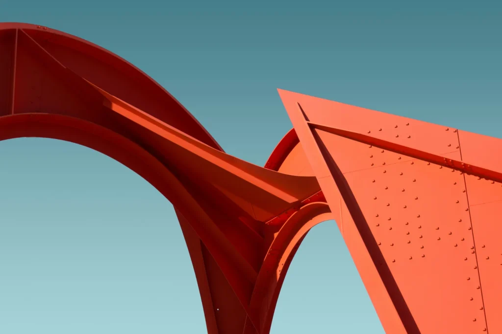 Red steel structural detail