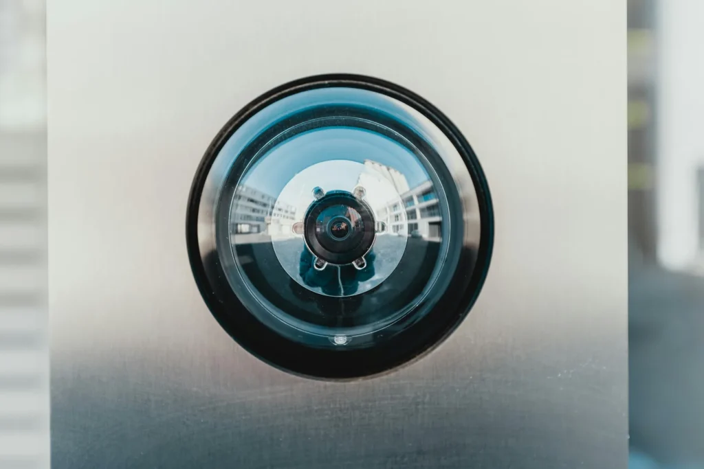 Round security camera lens
